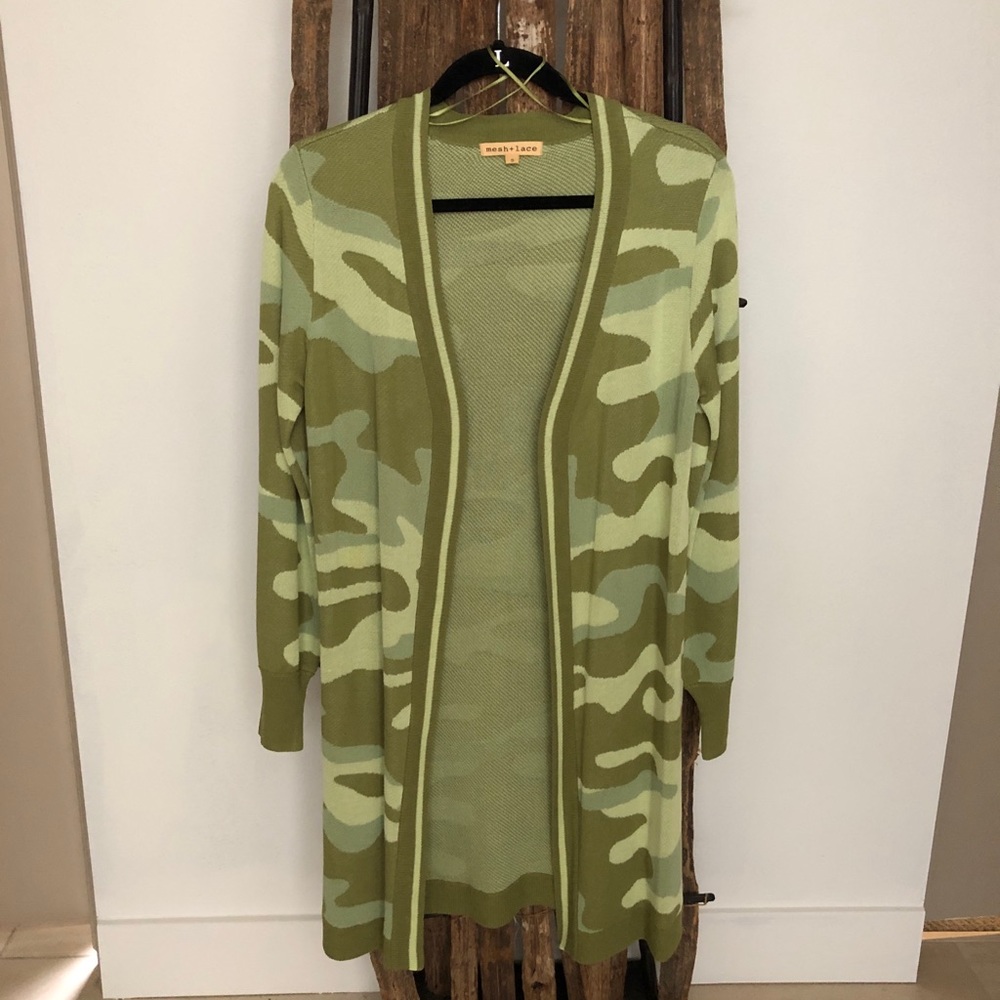 Sweater jacket!  So cute camo print! Size small.